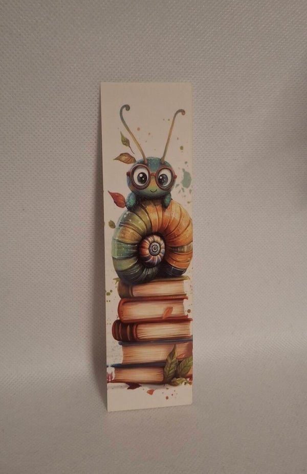 Boekenlegger papier boekenwurm