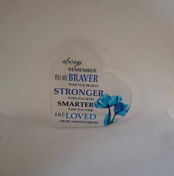 Plexiglas met bemoedigende tekst