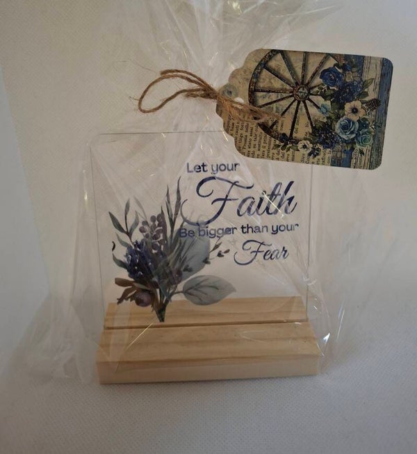 Plexiglas met bemoedigende tekst