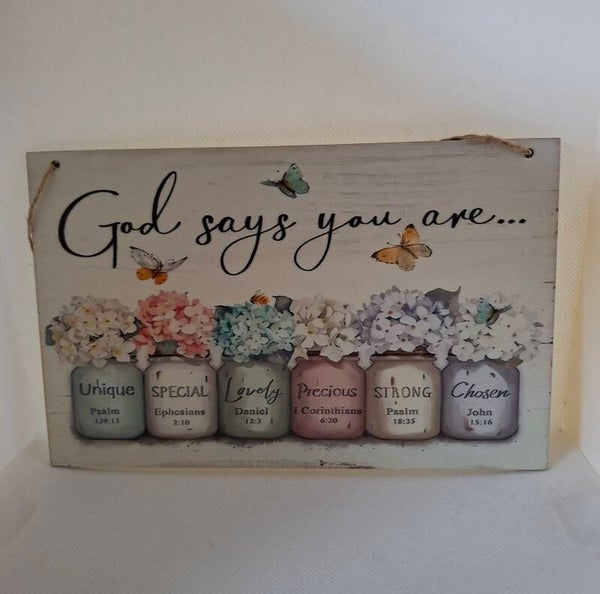 Houten bordje rechthoekig met tekst