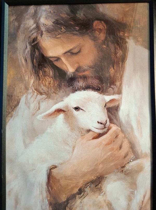 Canvas doek ingelijst. 21 x 30 cm