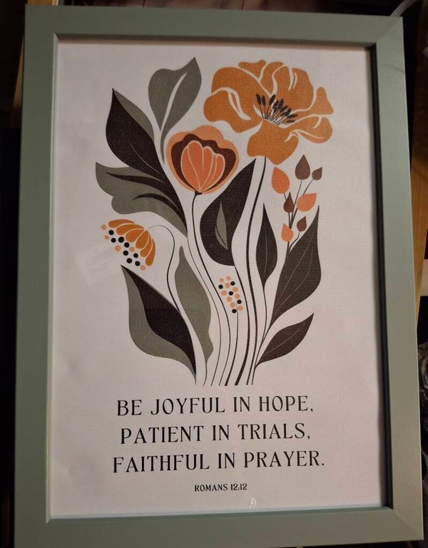 Canvas doek ingelijst. 21 x 30 cm