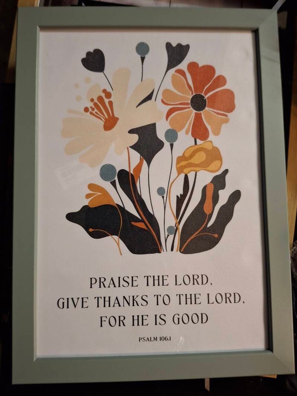 Canvas doek ingelijst. 21 x 30 cm