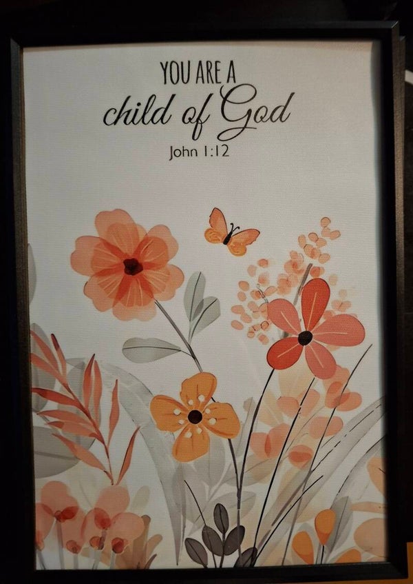 Canvas doek ingelijst. 21 x 30 cm