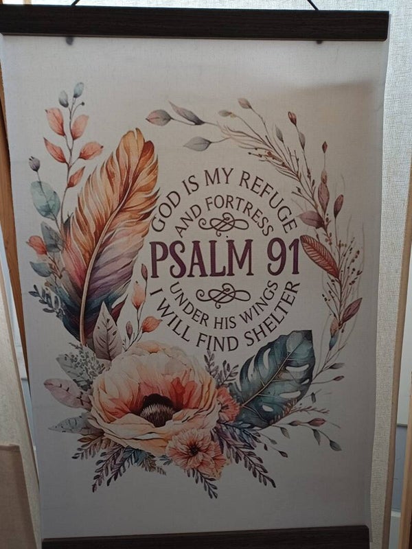 Canvas doek met tekst psalm 91