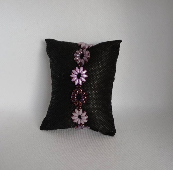 Armband bloem lila paars