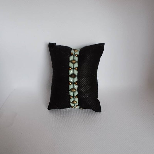 Armband ruitjes blauw bruin
