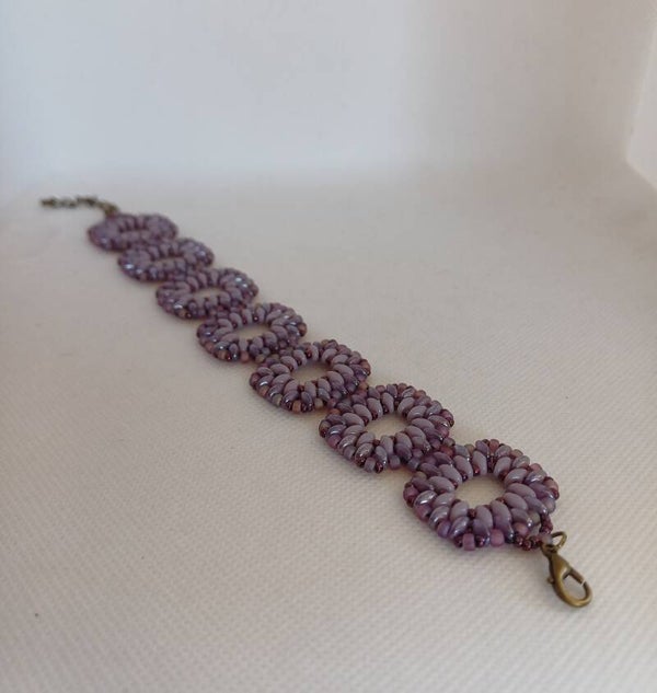 Armband rechthoeken lila/paars