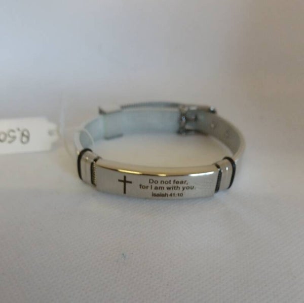 Armband met tekst zilverkleurig