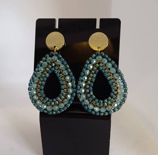 Oorbel druppel blauw