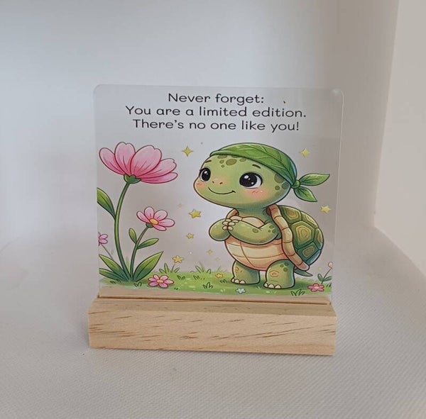 Plexiglas met bemoedigende tekst