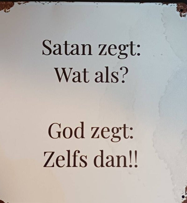 Metalen bordje vierkant