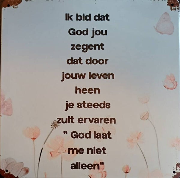 Metalen bordje rechthoekig