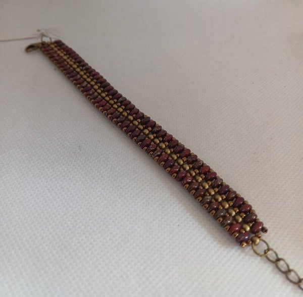 Armband donkerrood en bruin