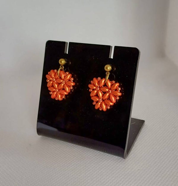 Oorbellen driehoekig oranje