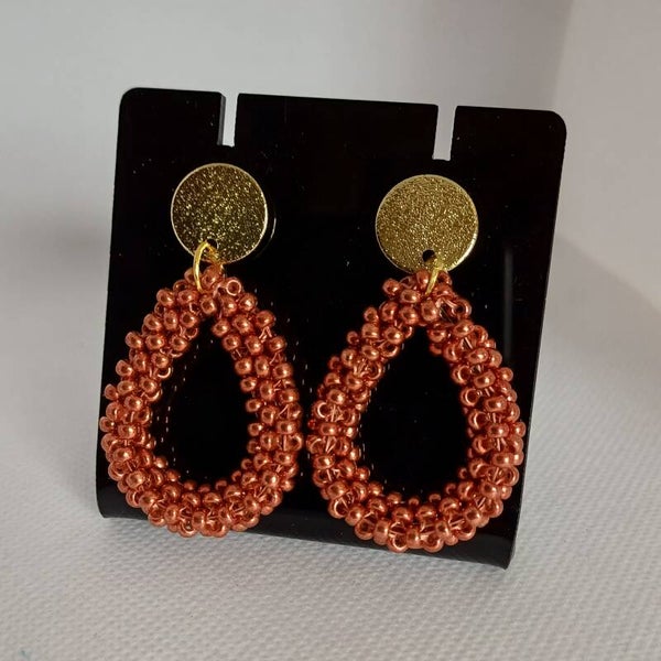 Oorbellen druppel oranje
