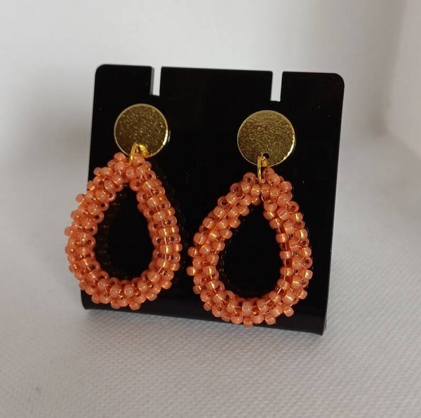 Oorbellen druppel oranje