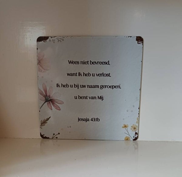 Metalen bordje vierkant