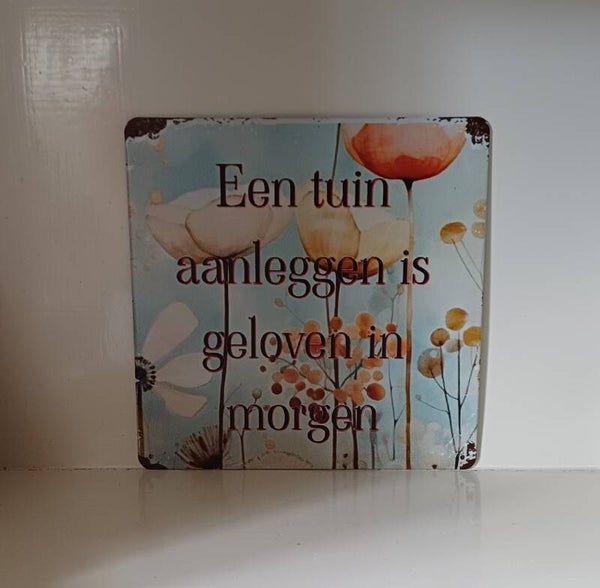Metalen bordje vierkant