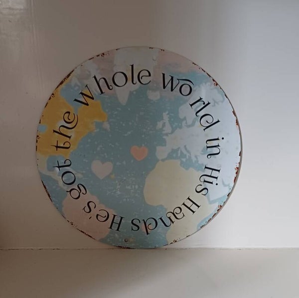 Metalen bordje rond 20cm