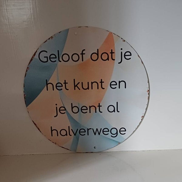 Metalen bordje rond