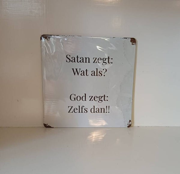 Metalen bordje vierkant