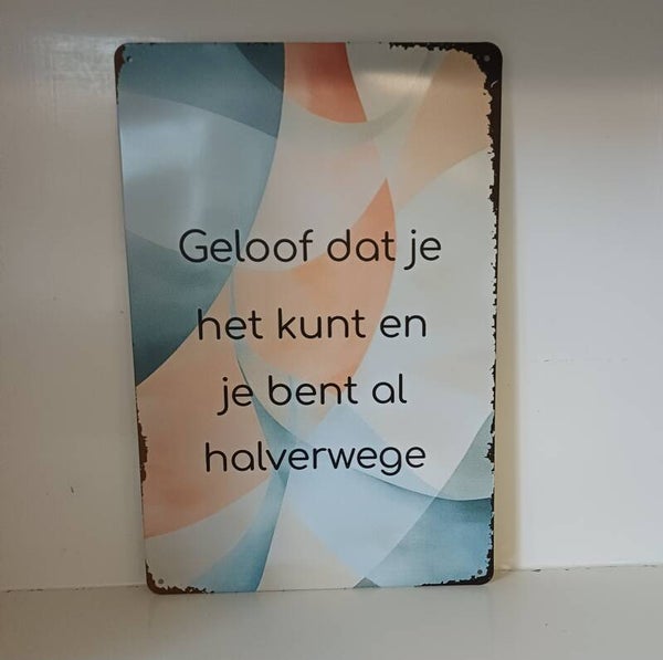 Metalen bordje rechthoekig
