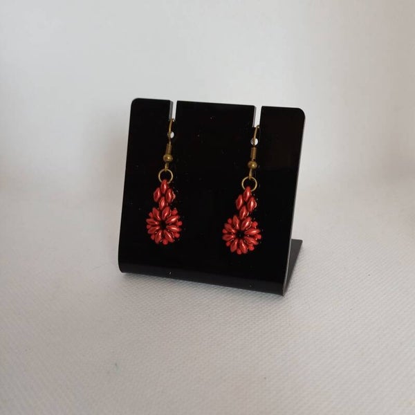 Oorbellen hanger rood