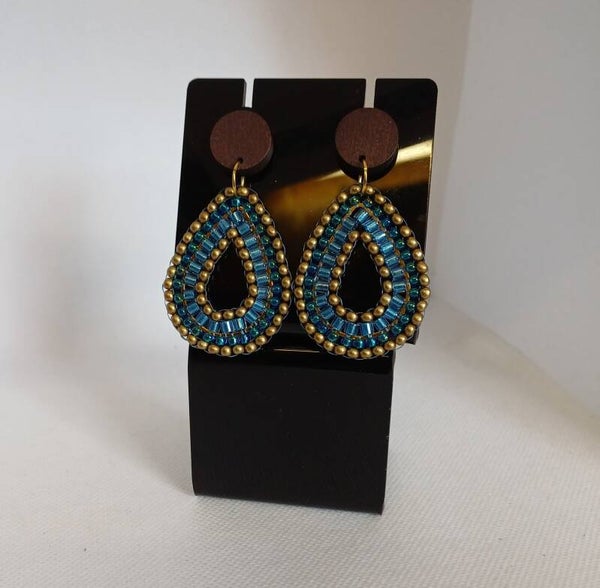 Oorbellen druppel blauw