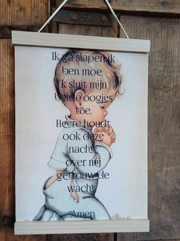 Canvas biddend jongetje