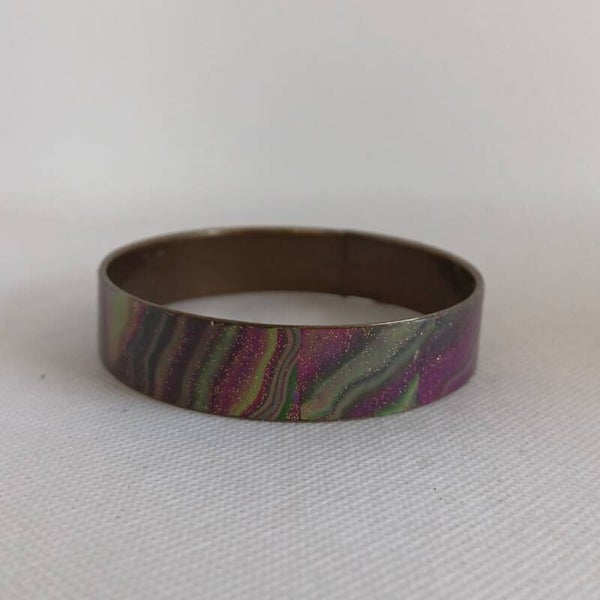 Armband fimoklei paars groen