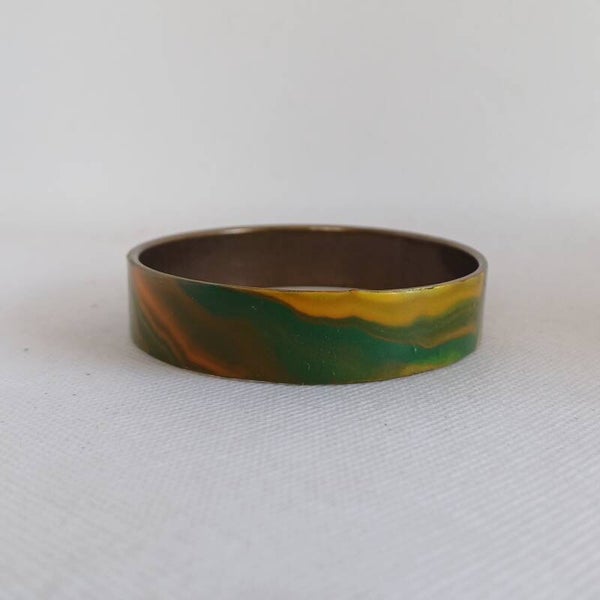 Armband fimoklei groen oranje