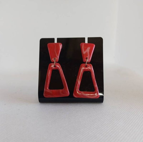 Oorbellen fimoklei rood