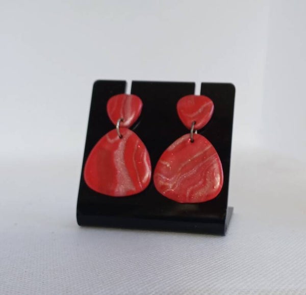 Oorbellen fimoklei rood
