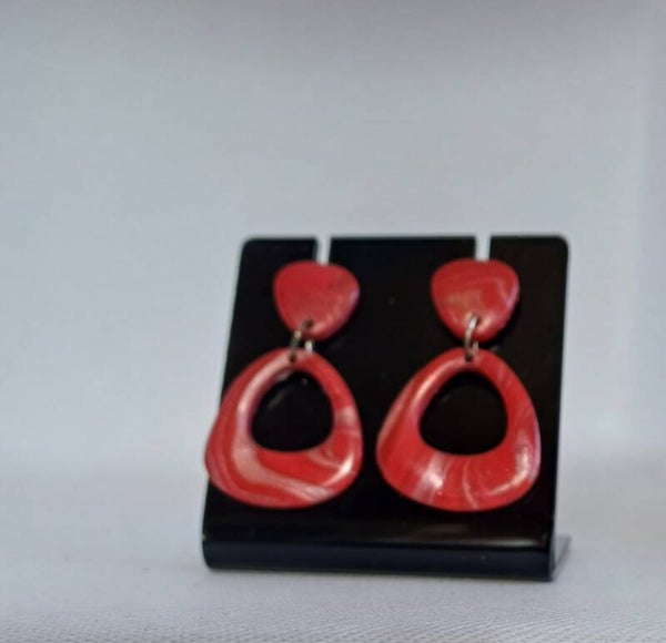 Oorbellen fimoklei rood