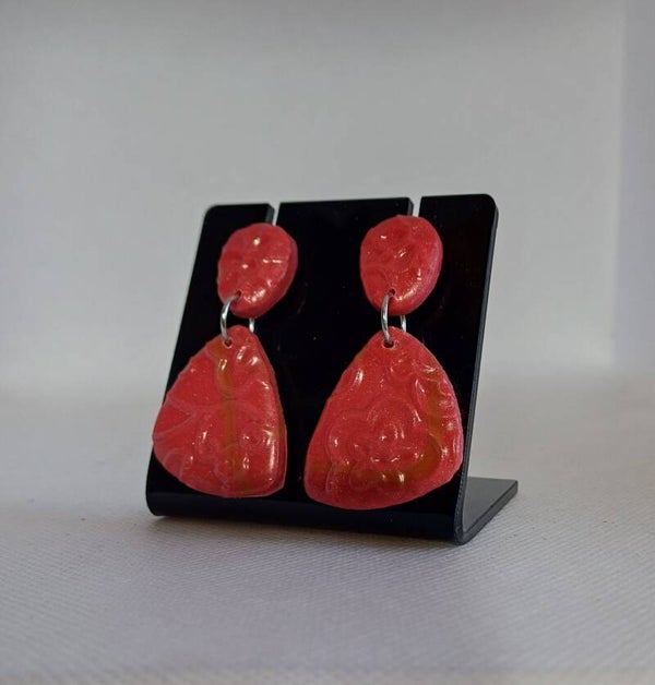 Oorbellen fimoklei rood