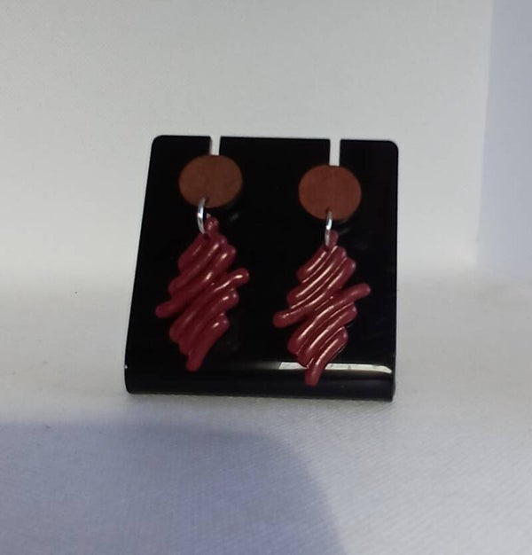 Oorbellen fimoklei rood