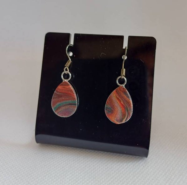 Oorbellen druppel rood