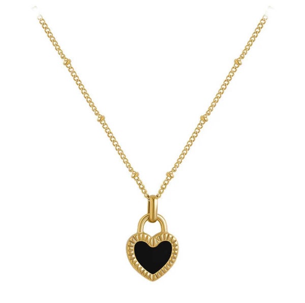Dubbelzijdig Zwart Perzik Hart Ketting Vrouw Niche Design Gevoel Licht Luxe Nieuwe Nek Ketting Accessoire Hanger Collarbon