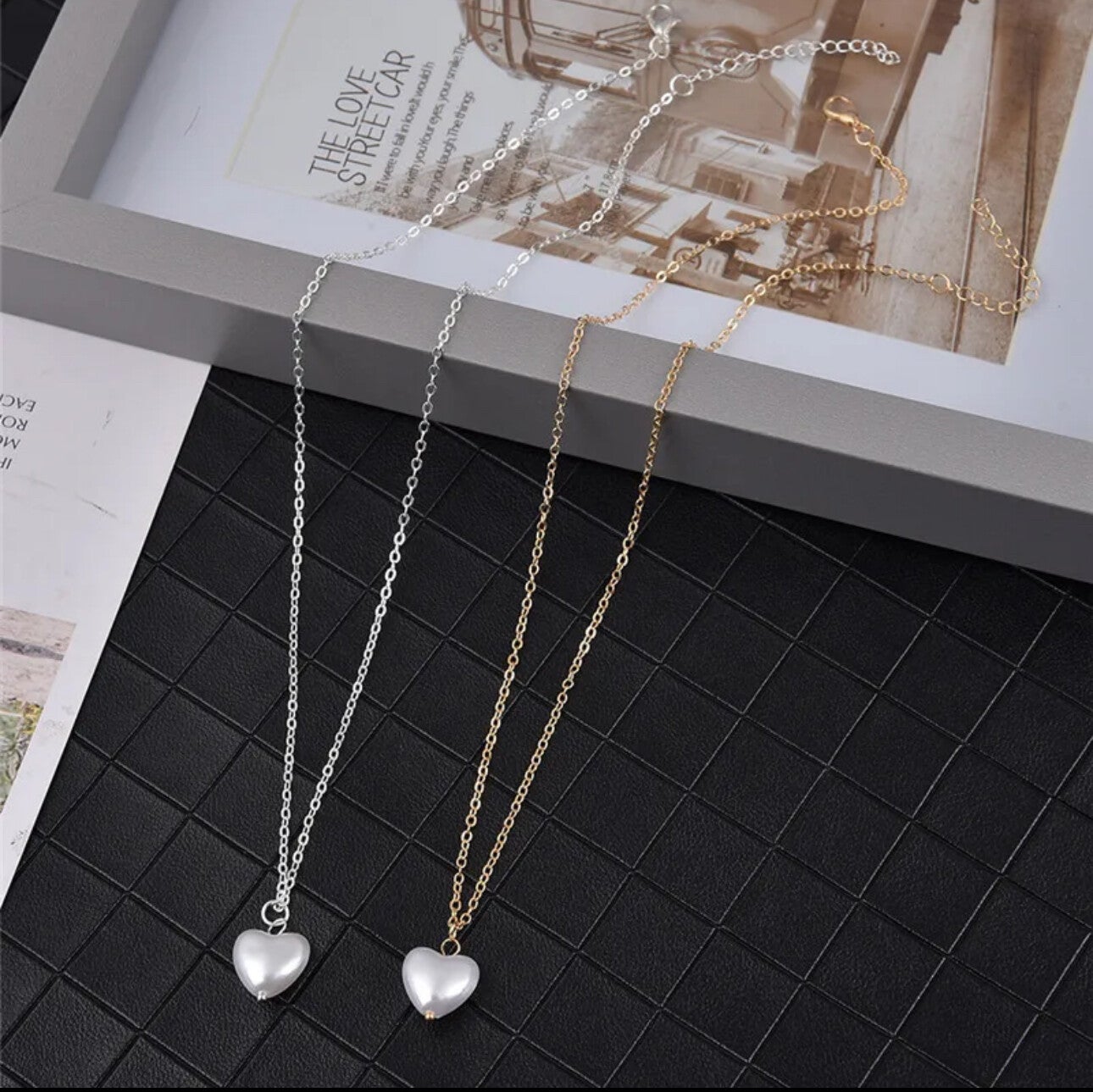 Eenvoudige Love Heart Design Ketting Nieuwe Mode Koreaanse Imitatie Parel Hanger Hals Sieraden Cadeau Voor Vriend Groothandel Sieraden