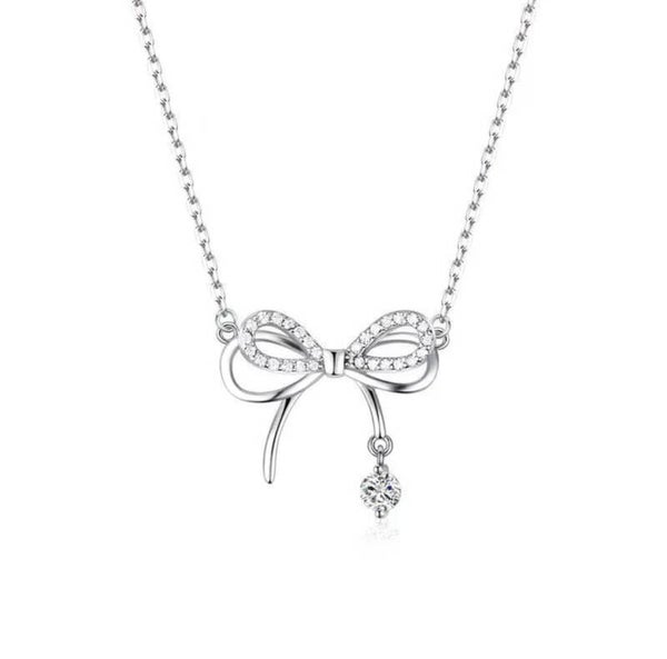 Strik Ketting Hanger Meisje Hart Kleine Verse Diamanten Sleutelbeen Ketting Geschenk Niche Design Joker Hanger