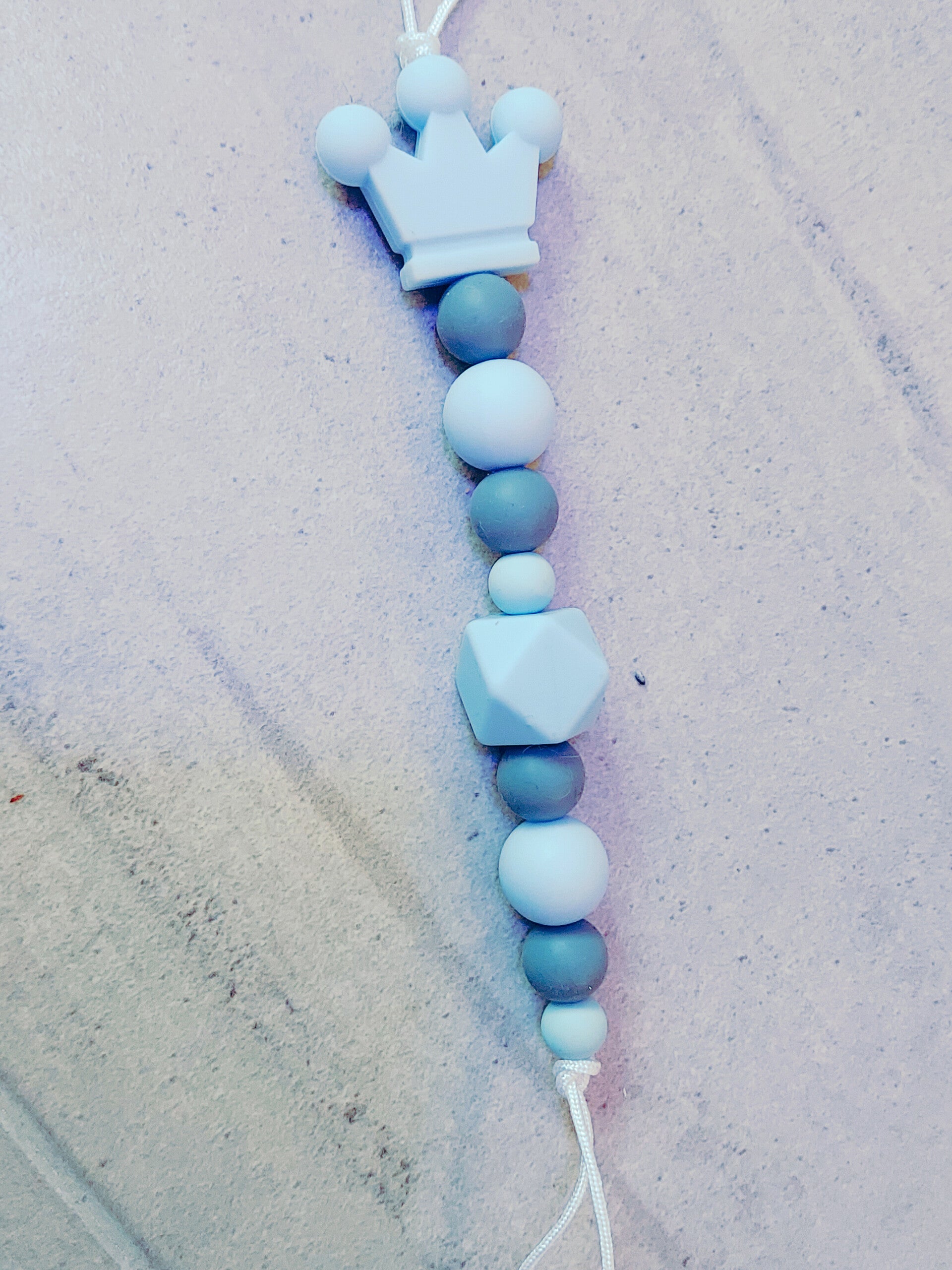 Baby blue & grey crown dummy clip