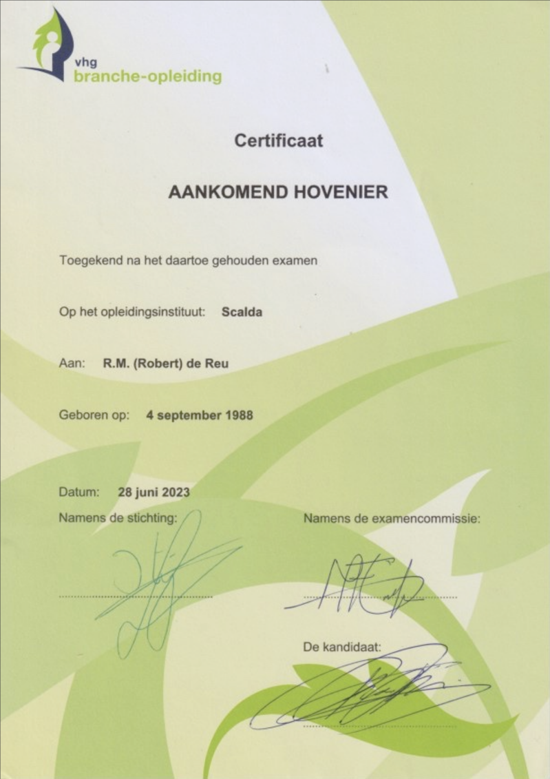 Robert Aankomend hovenier