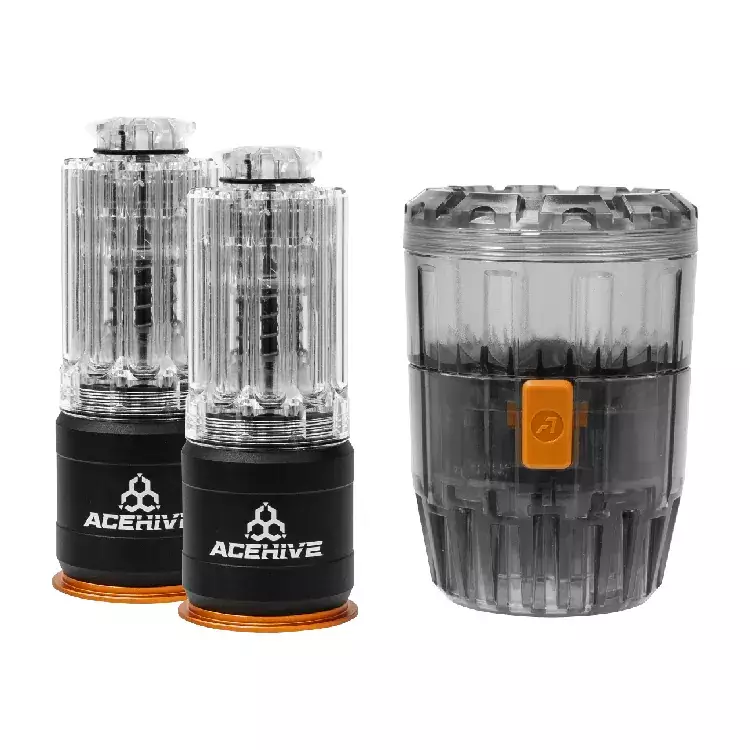 ACETECH ACEHIVE X Spawner starter package: two ACEHIVE grenades and the Spawner loader