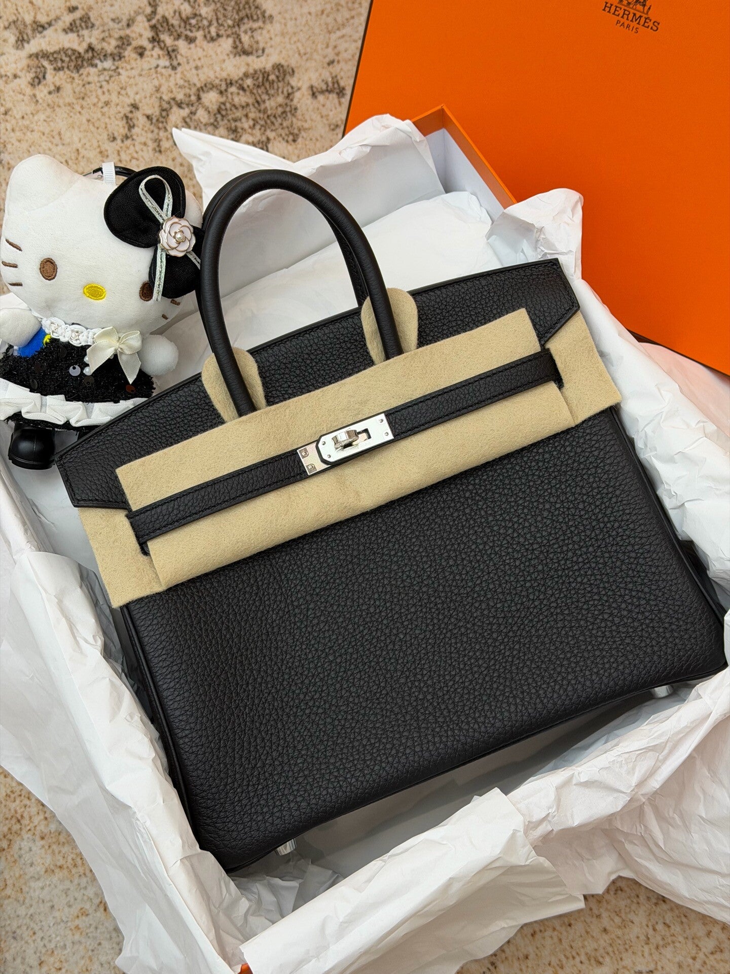 爱马仕bk25黑银 K刻25年 附件：票盒子防尘袋 锁钥匙