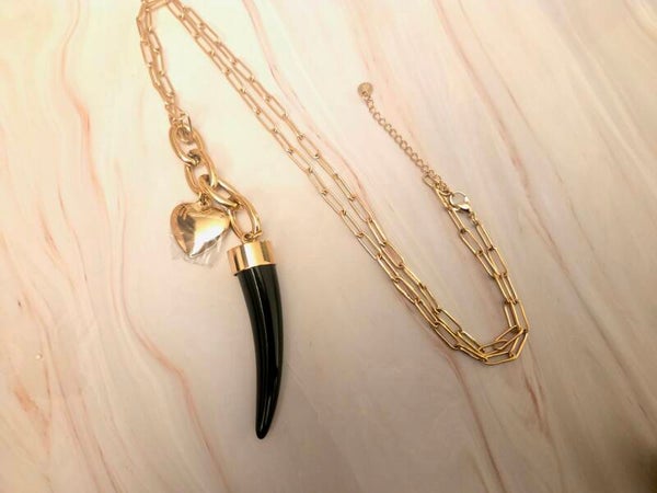 Lange ketting hoorn zwart  cowboy