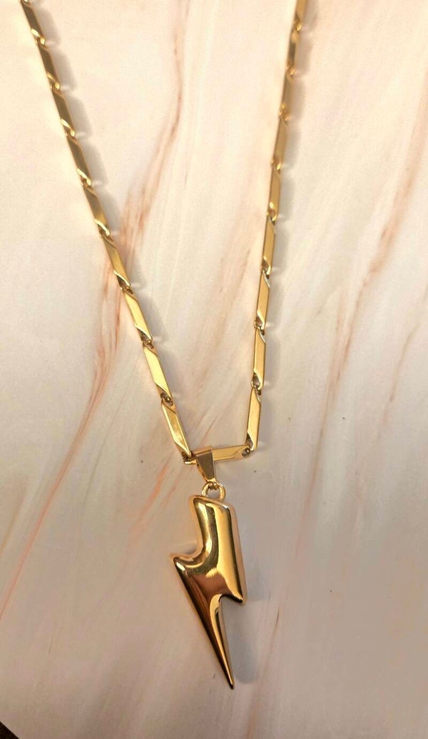 Statement ketting bliksem- Stainlesssteel -60cm