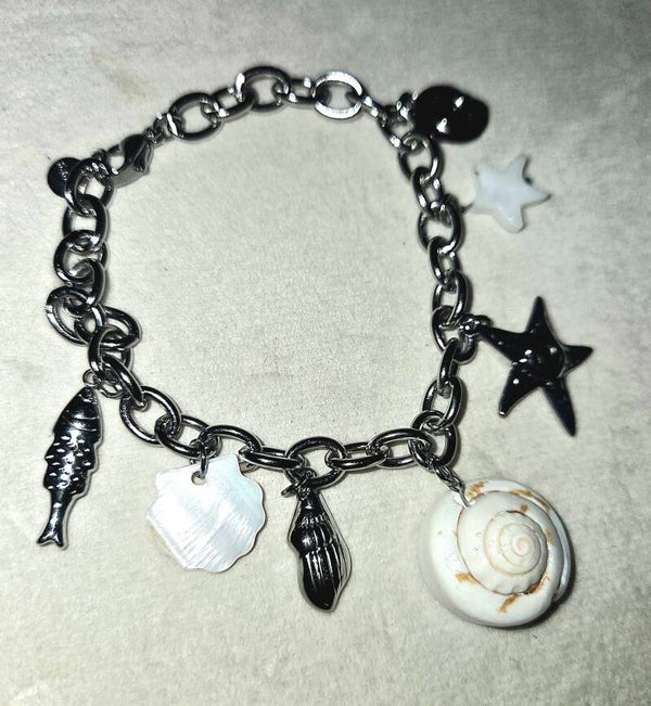 Bedel Armband schelp Zilver Stainlesssteel