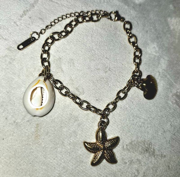 Armband schelp goud Stainlesssteel