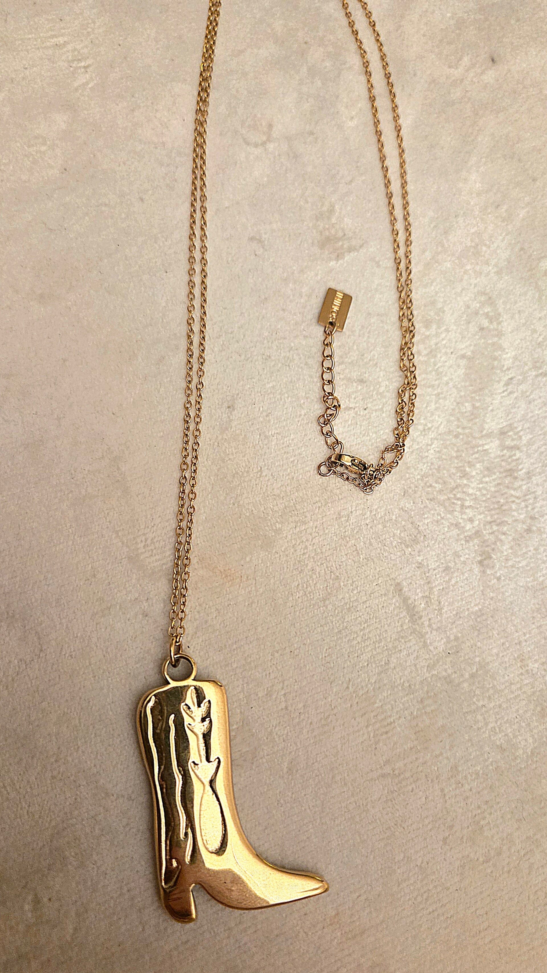 80cm cowboylaars ketting goud Stainlesssteel